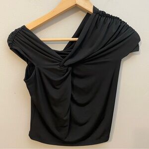 Express black stretch body contour top 
Off the shoulder, asymmetrical, xs